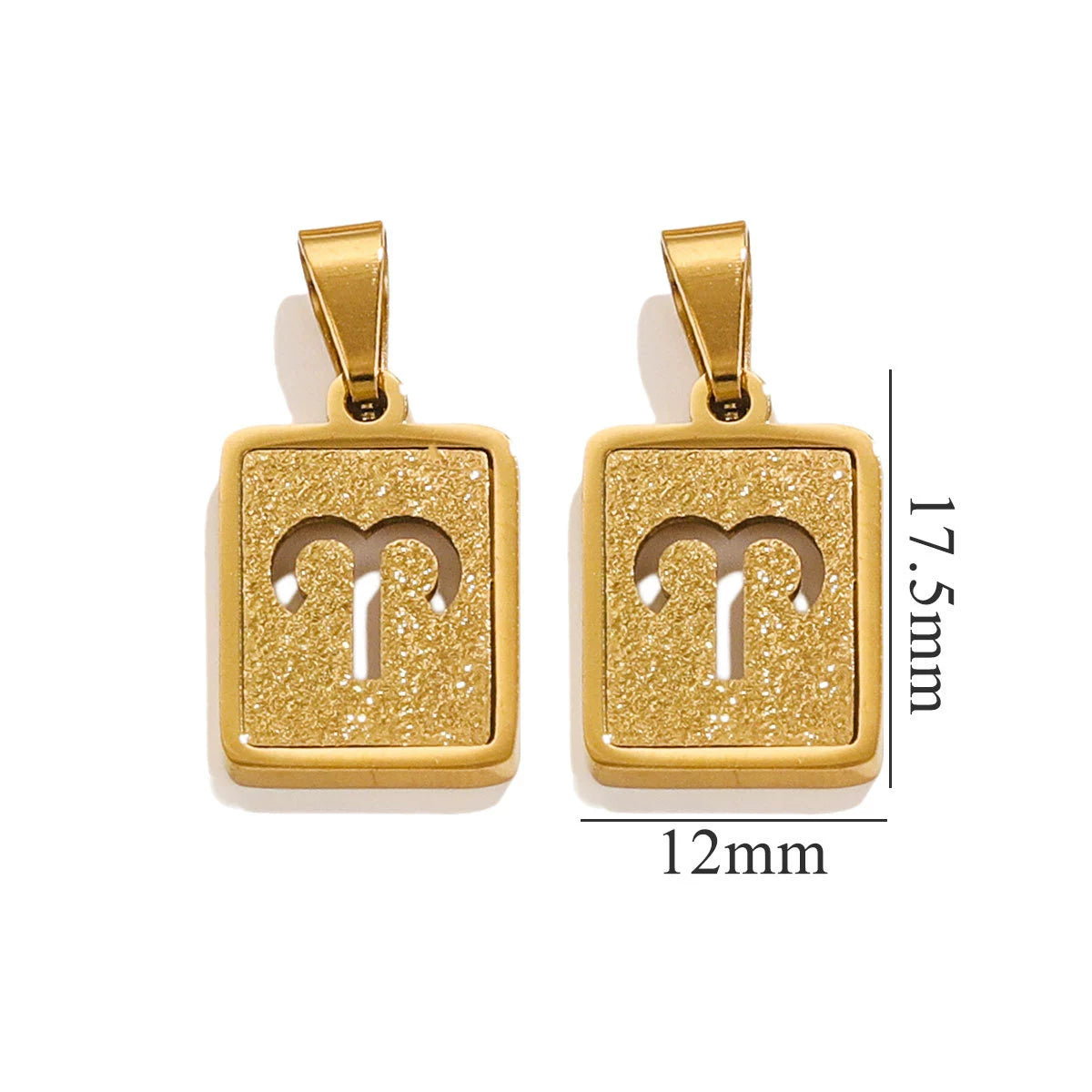Aries Zodiac Celestial Square Pendant | Gold-Tone Jewelry