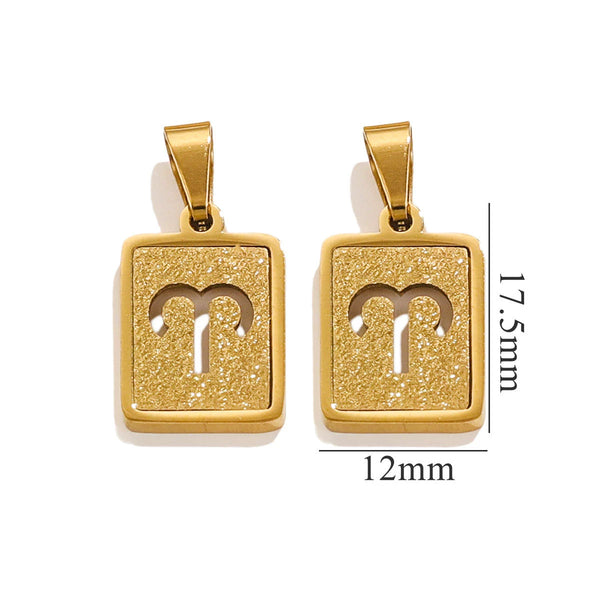 Aries Zodiac Celestial Square Pendant | Gold-Tone Jewelry
