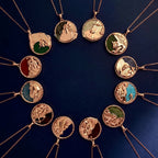  Zodiac Tiger Iron Disc Pendant Necklace 
