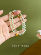 Natural Prehnite & Mixed Gemstone Wrap Bracelet for Women