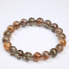 Natural Black Rutilated Quartz Beaded Bracelet | Strength