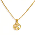 Sagittarius Gold-Tone Titanium Steel Coin Necklace
