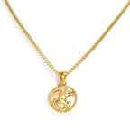 Sagittarius Gold-Tone Titanium Steel Coin Necklace