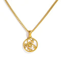 Scorpio Gold-Tone Titanium Steel Coin Necklace
