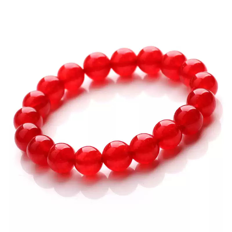 Natural Red Chalcedony Beaded Bracelet for Women | Vitality