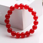 Natural Red Chalcedony Beaded Bracelet for Women | Vitality