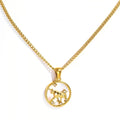 Taurus Gold-Tone Titanium Steel Coin Necklace