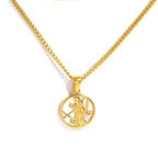 Virgo Gold-Tone Titanium Steel Coin Necklace