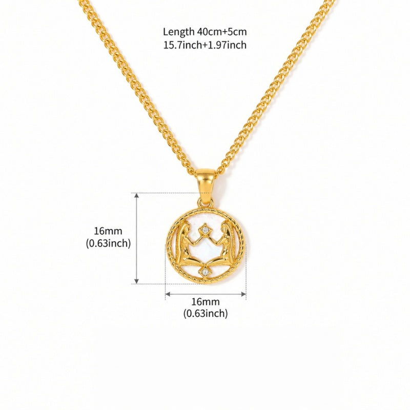 Gemini Zodiac Coin Necklace