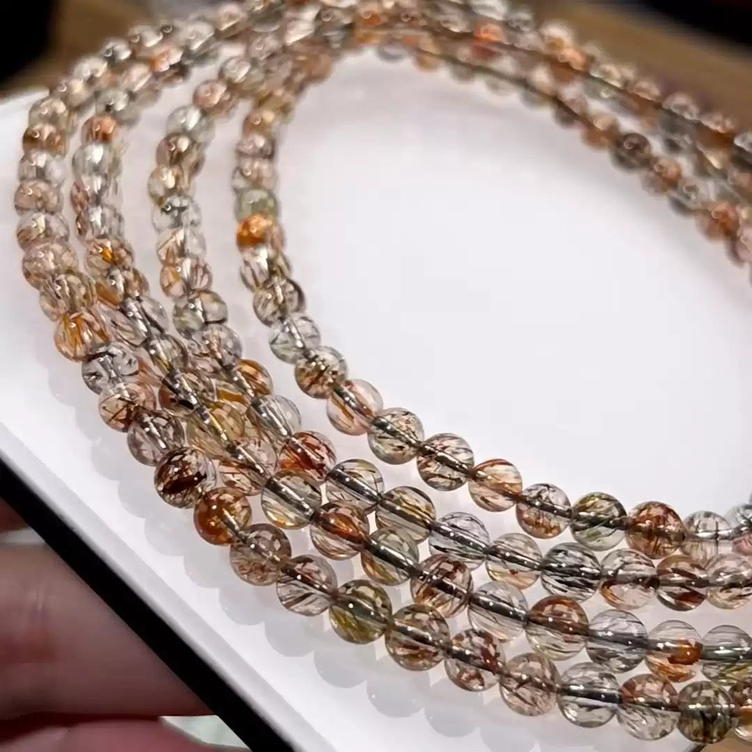 Triple-Wrap Black Gold Super Seven Bracelet